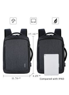 مينيلي Meinaili 023 USB Charging Backpack 15.6 inch Laptop Business Waterproof Multifunctional Travel Bag Black  - Image 2