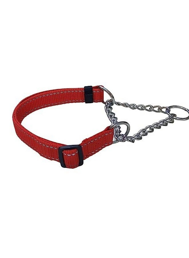 طوق عاكس فائق النعومة للكلاب مع جرس - طوق عاكس من النايلون مارتينجال قابل للتعديل من 18 إلى 26 بوصة للكلاب الصغيرة والمتوسطة الحجم (أحمر) - Image 2