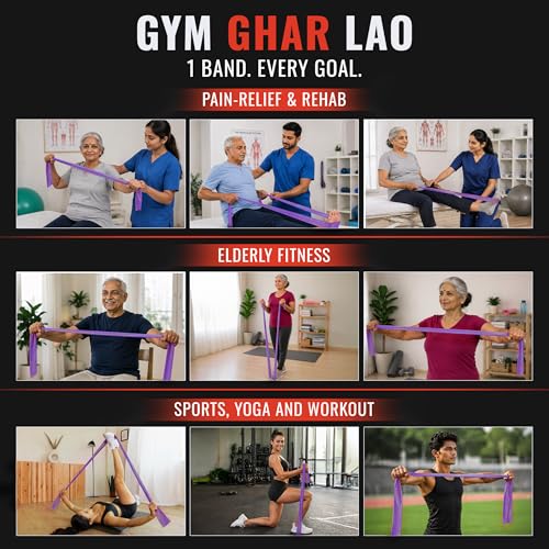 Slovic Thera-Band for Exercise [Medium] | Thera Band for Physio | Latex Resistance Band for Workout | Stretching Bands for Exercise Band for Cardio, Strength Training, Home Workout & Yoga | Purple - Image 4