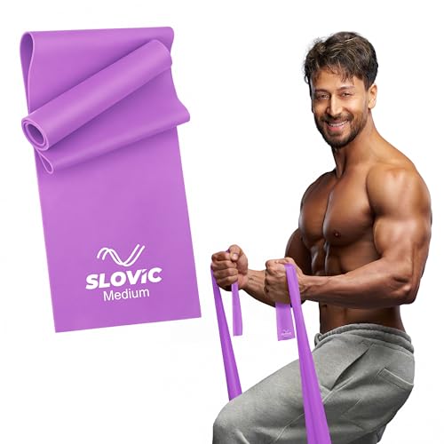 Slovic Thera-Band for Exercise [Medium] | Thera Band for Physio | Latex Resistance Band for Workout | Stretching Bands for Exercise Band for Cardio, Strength Training, Home Workout & Yoga | Purple - Image 1