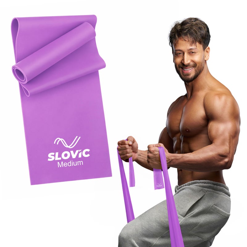 Slovic Thera-Band for Exercise [Medium] | Thera Band for Physio | Latex Resistance Band for Workout | Stretching Bands for Exercise Band for Cardio, Strength Training, Home Workout & Yoga | Purple - Image 2