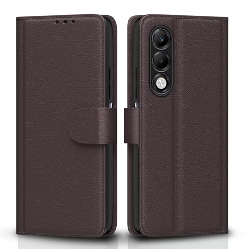 Pikkme Flip Cover for Oppo K13x 5G Leather Finish | Inside TPU with Card Pockets | Wallet Stand and Shock Proof | Complete Protection Flip Case(Coffee) - Image 1