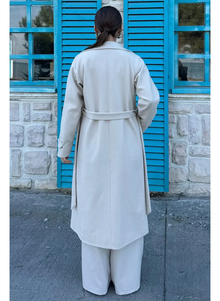 Gülseli Gulseli Women's Double Breasted Collar Cashmere Coat