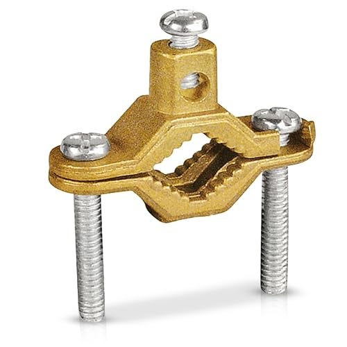 OHLECTRIC Heavy Duty Non-Direct Burial Copper Ground Clamp for ½" -1” Pipe Range | High Conductivity Ground Pipe Clamp | Supports 2-10" Wire Range | OL-38707 - Image 1