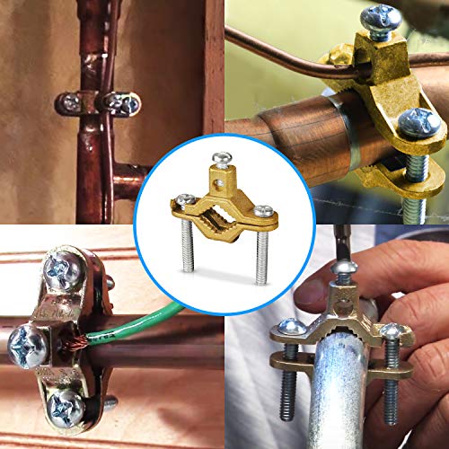 OHLECTRIC Heavy Duty Non-Direct Burial Copper Ground Clamp for ½" -1” Pipe Range | High Conductivity Ground Pipe Clamp | Supports 2-10" Wire Range | OL-38707 - Image 5