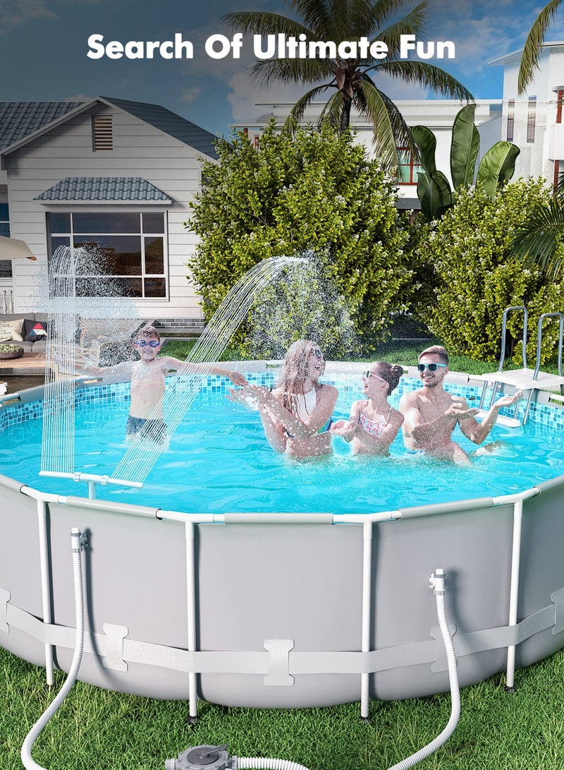 SOLARAE Pool Fountain, Dual Spray Water Fountains for Above Ground/ Inground Pools, 2-in-1 Adjustable Waterfall Pool Sprinkler Fountain for Cooling & Relaxation, Swimming Pool SPA Accessories - Image 5