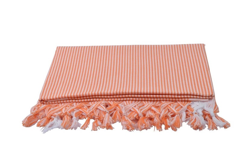 Sathiyas Cotton Bath Towel Pack of 2 (Lavendar, Orange) - Image 2