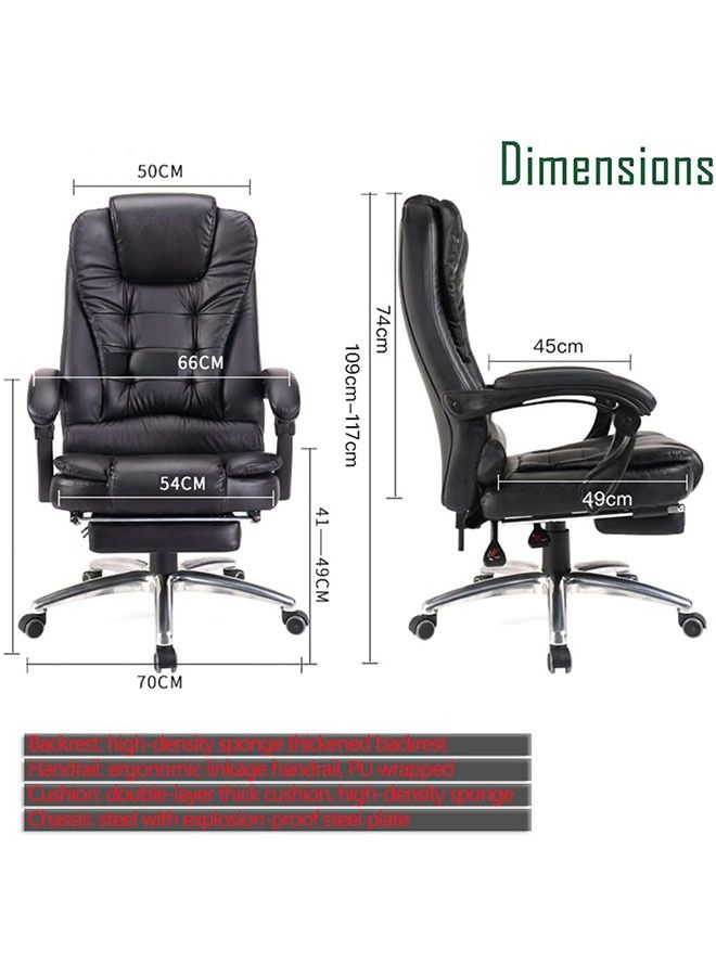 كرسي مكتب جلدي دوار حديث قابل للتعديل مع مسند للرأس ومسند للقدمين قابل للسحب - Image 2