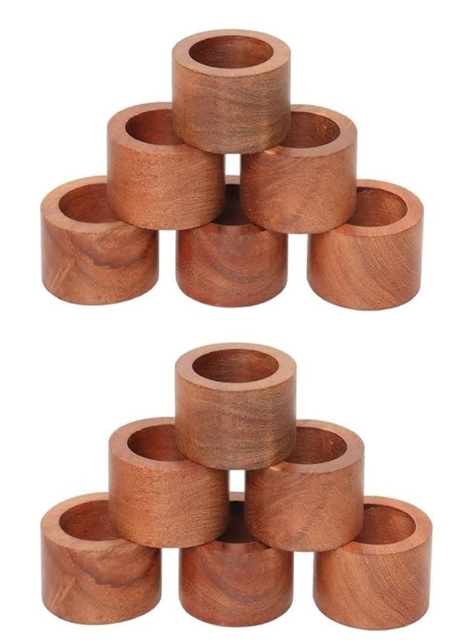 ARN Craft Handmade Wood Napkin Ring Set with Napkin Rings (NHNR- 06-12 M) - Image 1
