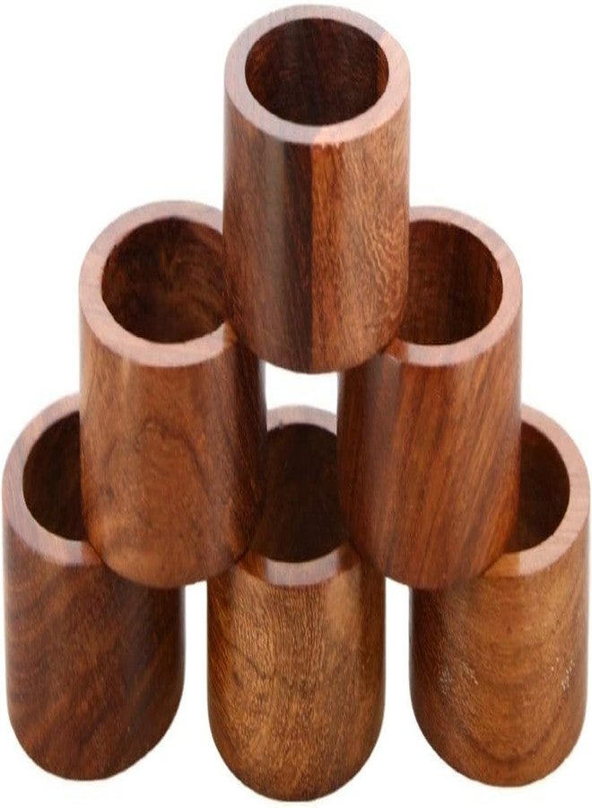 ARN Craft Handmade Wood Napkin Ring Set with Napkin Rings (NHNR- 06-12 M) - Image 4
