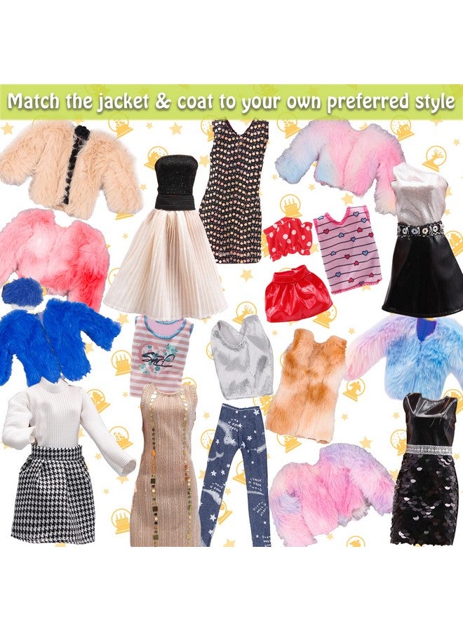 EuTengHao EuTengHao Doll Winter Coat Clothes Set for 11.5'' Girl Doll Include Winter Fashion Coat Jacket Tops Jeans T-Shirt Pants Skirt Dress Hat Suitable for 30cm Dolls for Girls Gift - Image 4