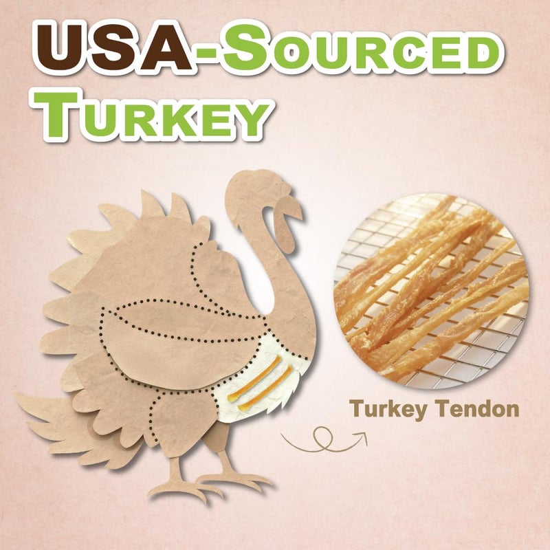 A Freschi srl Turkey Tendons for Dogs, Long-Lasting, Hypoallergenic Rawhide Alternative, Human Grade, Healthy Puppy Chews, Natural Dog Treats for Small Dogs, Strips, 10 Pack Box - Image 3