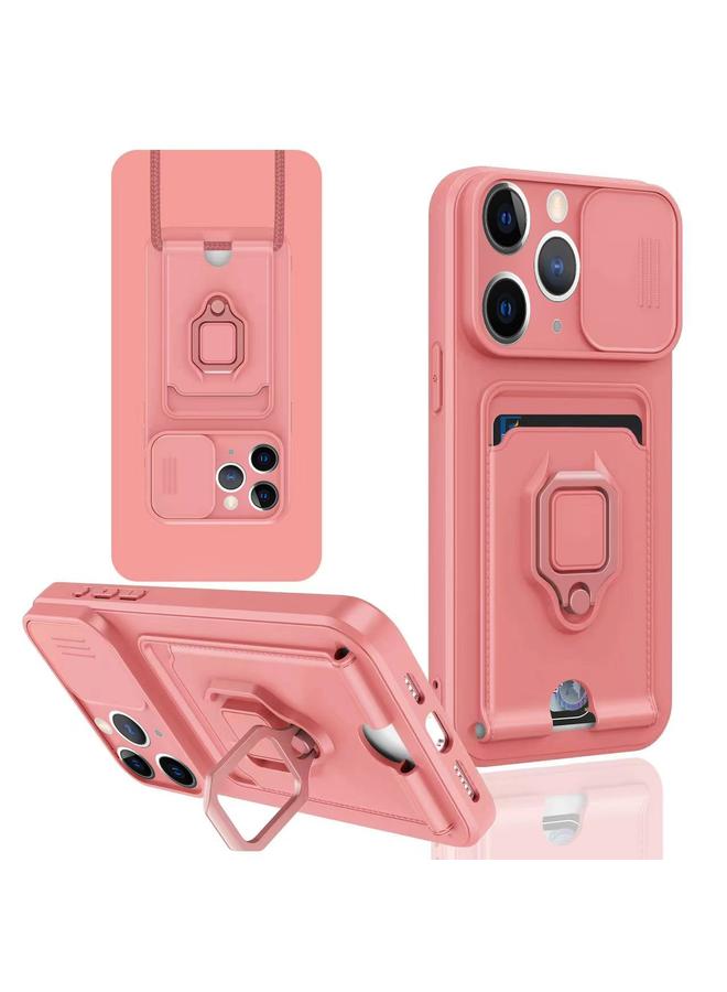 زبون جراب لهاتف iPhone 11 Pro Max مزود بحامل بطاقات مغناطيسي منزلق من السيليكون - Image 1