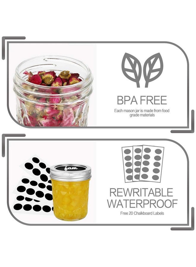 VERONES Mason Jars 6 OZ, 20 PACK 6oz Mason jars Canning Jars Jelly Jars With Lids, Ideal for Jam, Honey, Wedding Favors, Shower Favors, Extra 20 Lids - Image 4