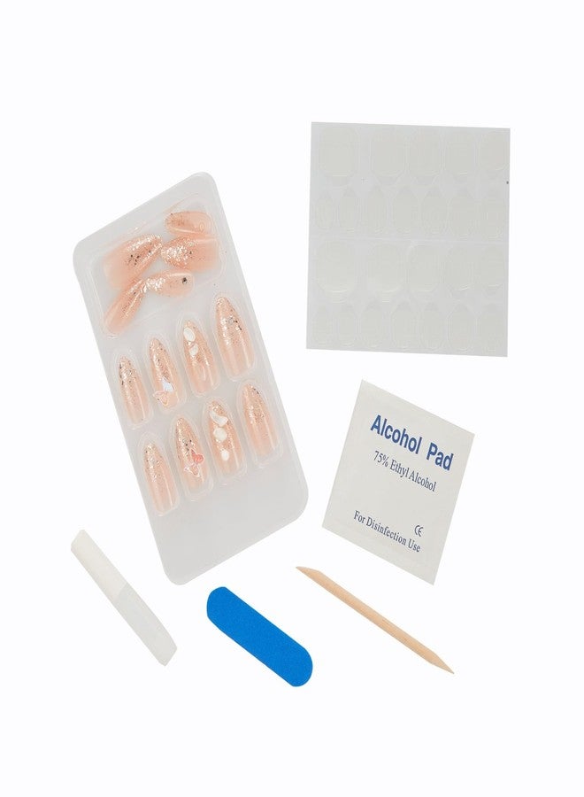 CherryBox 24 Artificial Nails | False Nails Fake nails Salon Manicure Acrylic Nail Art for Women Girls (2, Mid) - Image 4