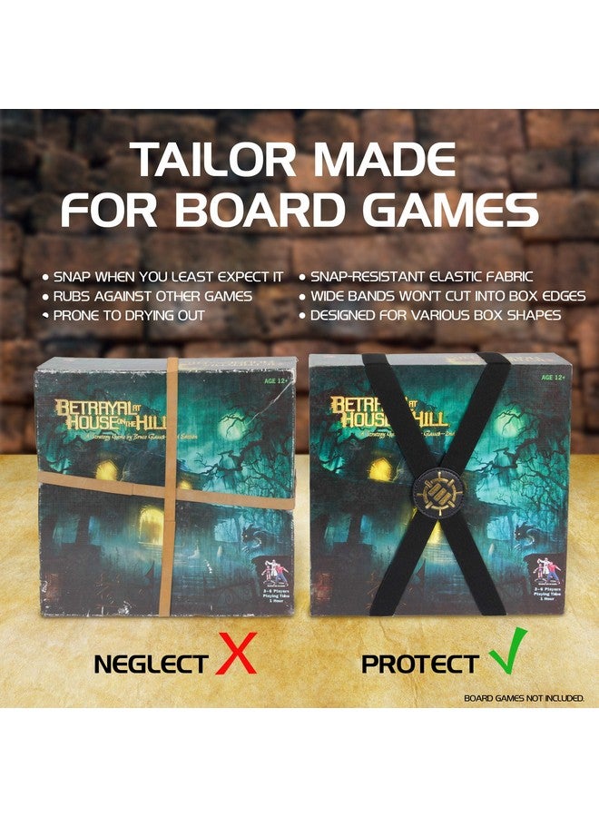 ENHANCE Board Game Bands - Elastic Box Bands with Durable Textured Grip to Keep Lids Closed on Board Boxes, Tabletop/Card Games Without Rubbing During Travel & Storage (Set of 5) - Image 4