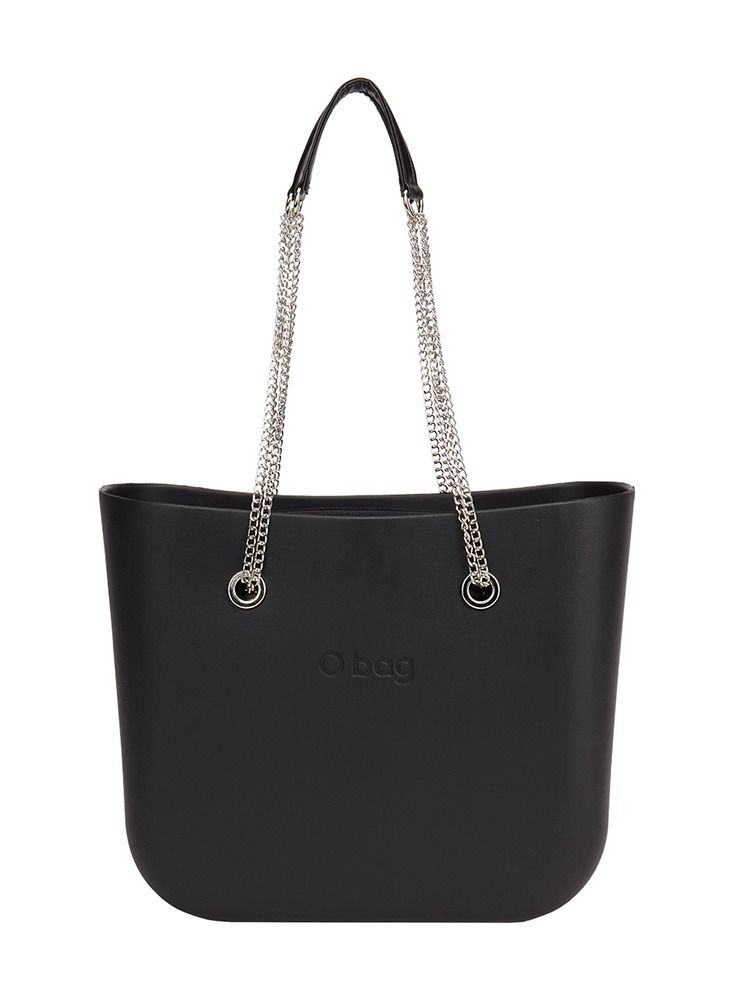 O bag classic with Long Double Chain Handles in Black - Image 2