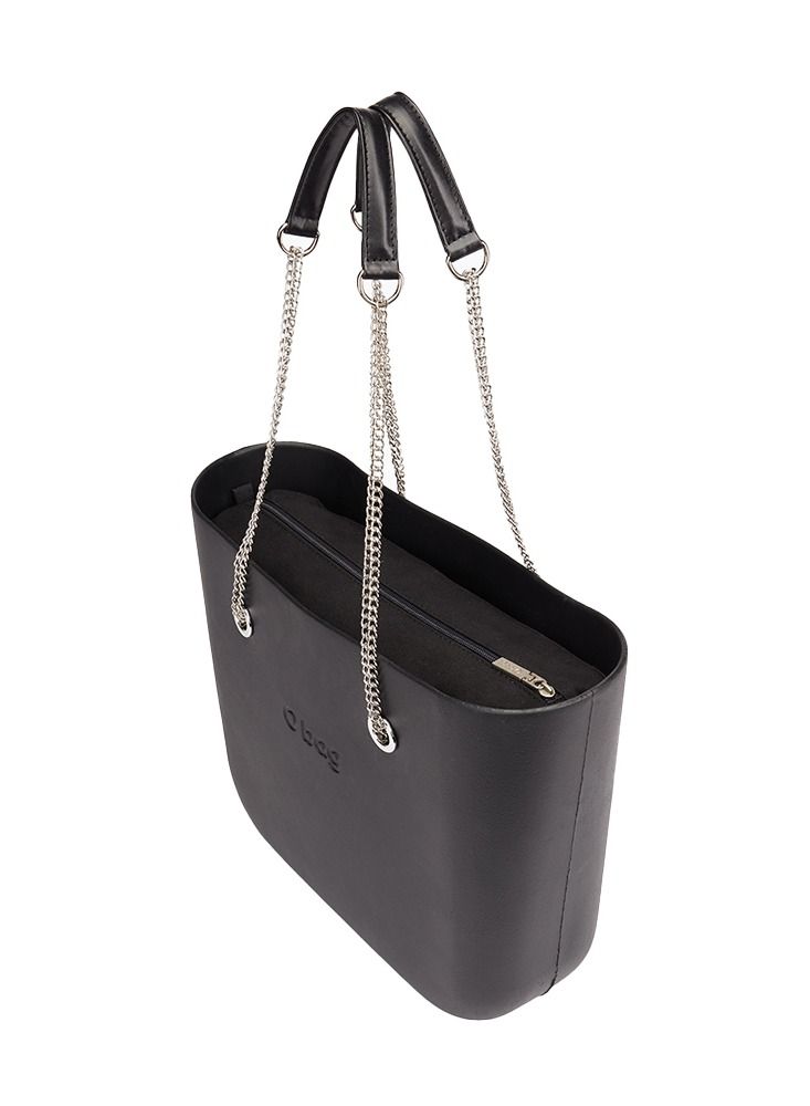 O bag classic with Long Double Chain Handles in Black - Image 4
