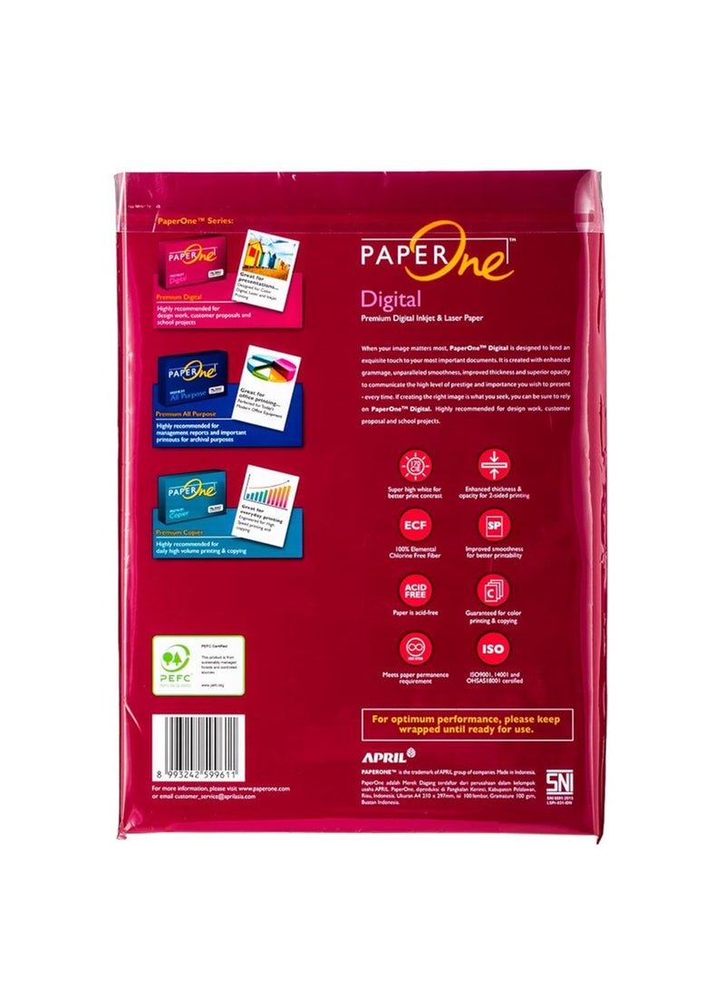 PaperOne ورق نسخ رقمي ممتاز من PaperOne، 100 جرام لكل متر مربع، مقاس A4، عبوة للبيع بالتجزئة مكونة من 100 ورقة - Image 2