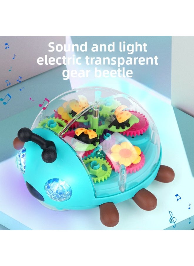 Electric Transparent Gear Beetle Colorful Projection Light Music Children's Reptile Toy Cross Border-Color:Transparent Gear Dinosaur-Specifications:Charger Rechargeable Battery Screwdriver  - Image 2