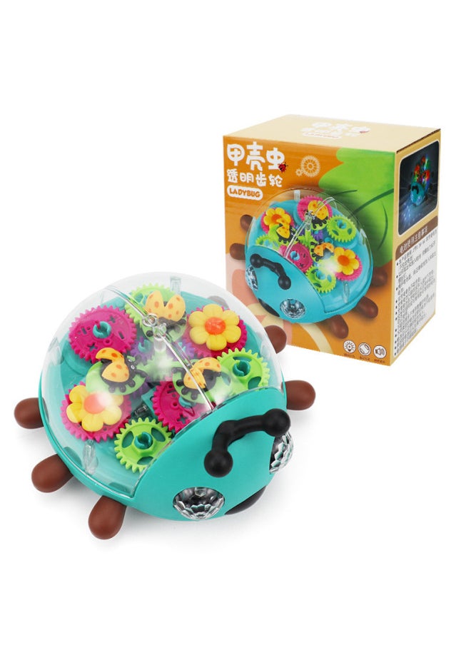 Electric Transparent Gear Beetle Colorful Projection Light Music Children's Reptile Toy Cross Border-Color:Transparent Gear Dinosaur-Specifications:Charger Rechargeable Battery Screwdriver  - Image 5