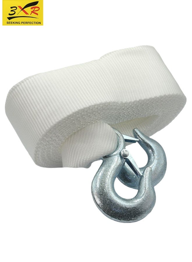 3 اكس ار حبل سحب قوي 3XR بطول 5 أمتار، يتحمل حتى 7500 كجم، وحزام من البولي بروبيلين بسمك 50 مم مع خطافات أمان من الفولاذ المطروق، وحزام سحب قوي للسيارات وسيارات الدفع الرباعي وسيارات الجيب والشاحنات الصغيرة والشاحنات الصغيرة ومركبات الدفع الرباعي، وحالات الأعطال على جانب الطريق والاستخدام على الطرق الوعرة. - Image 2