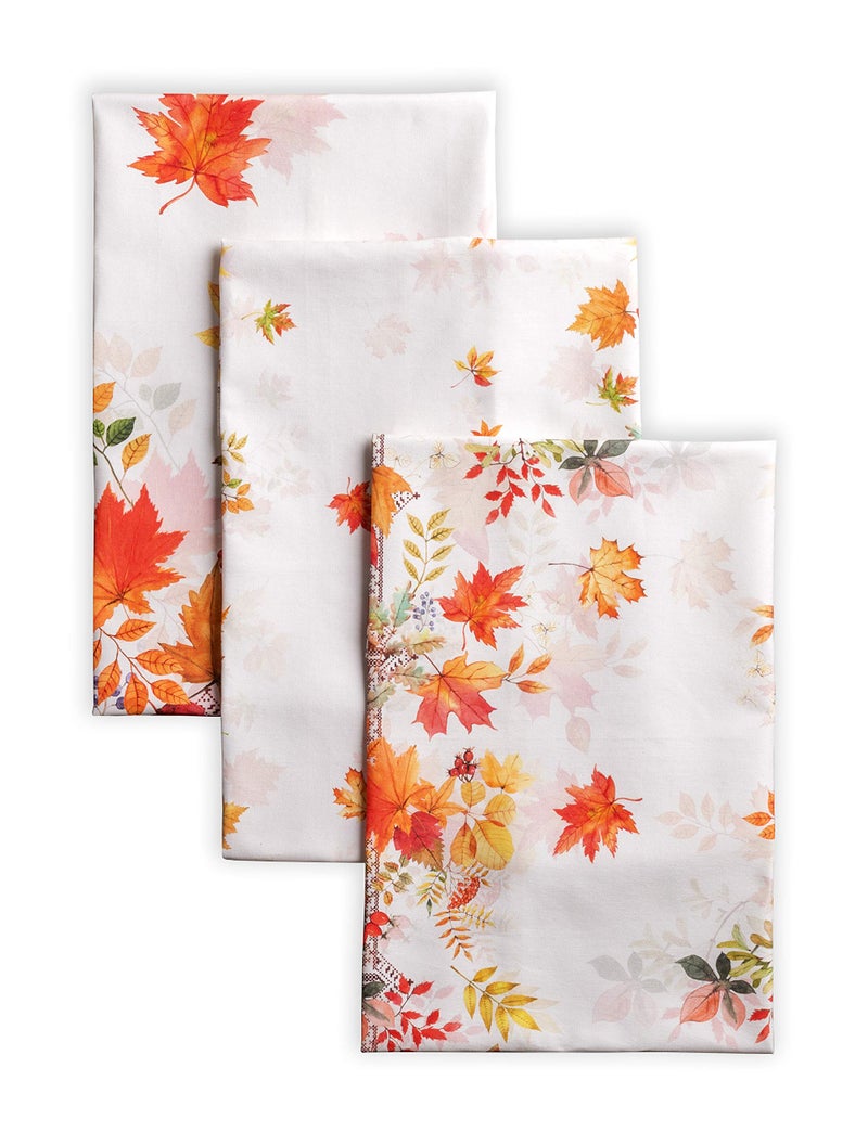 Maison d' Hermine Kitchen Towel 100% Cotton Quick Dry Cleaning Dishtowel for Gifts  Dining  Home  Wedding  Banquet  Buffet  Amarante - Thanksgiving/Christmas (Set of 3) - Image 1