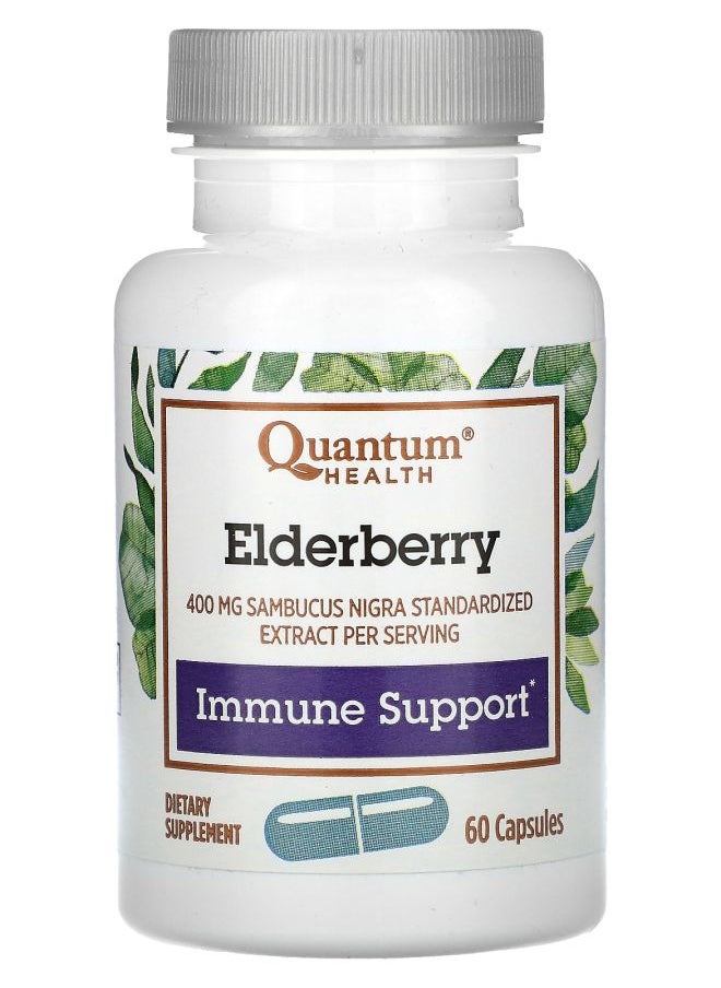 Quantum Health Elderberry 400 mg 60 Capsules (200 mg per Capsule) 