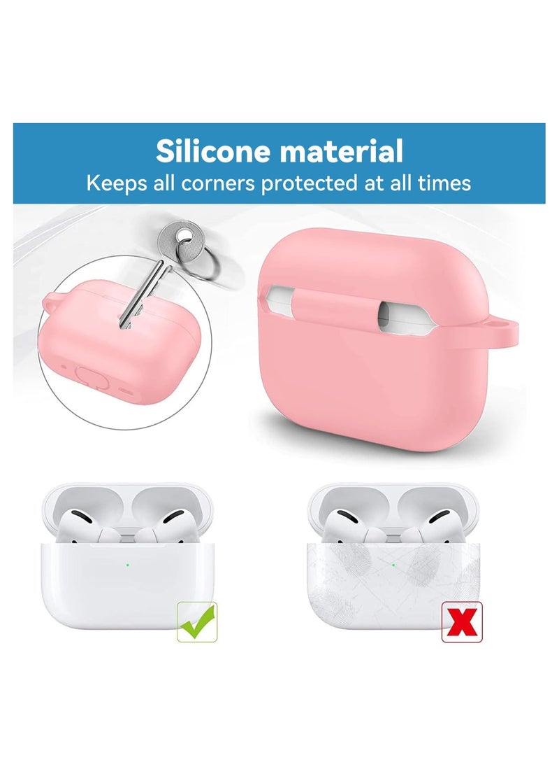 ELTRAZONE 🌸 Silicone Case Cover for AirPods Pro 2 – Shockproof, Protective Skin with Built-in Carabiner, Cleaning Kit Included – Full Coverage, Anti-Slip, Scratch-Resistant, Compatible with AirPods Pro 2 (Pink) – Premium Protection for Everyday Use - Image 3