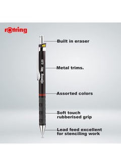 Rotring Rotring Tikky Mechanical Pencil,HB 0.35mm Lead, Black Plastic Body, Triangular Barrel Pencil  - Image 2