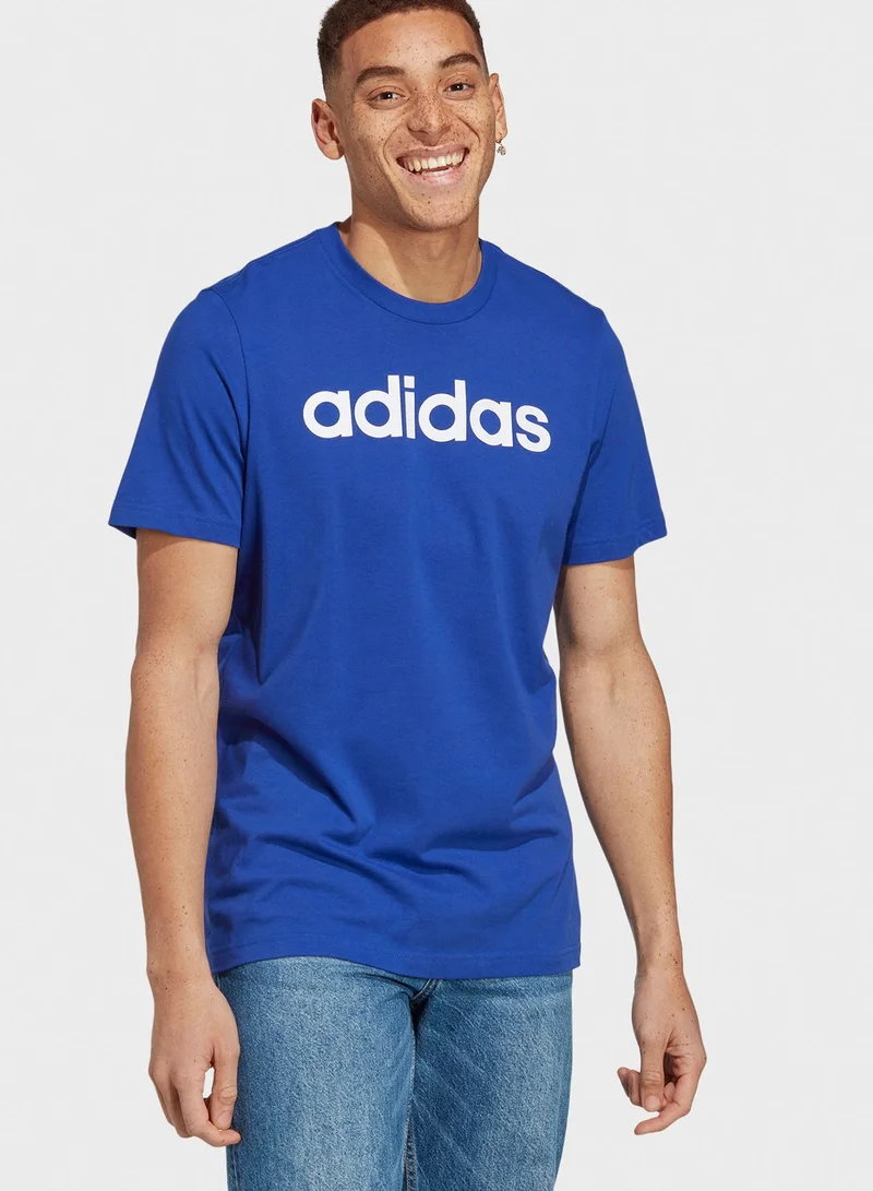 Adidas Essential Single Jersey Linear T-Shirt