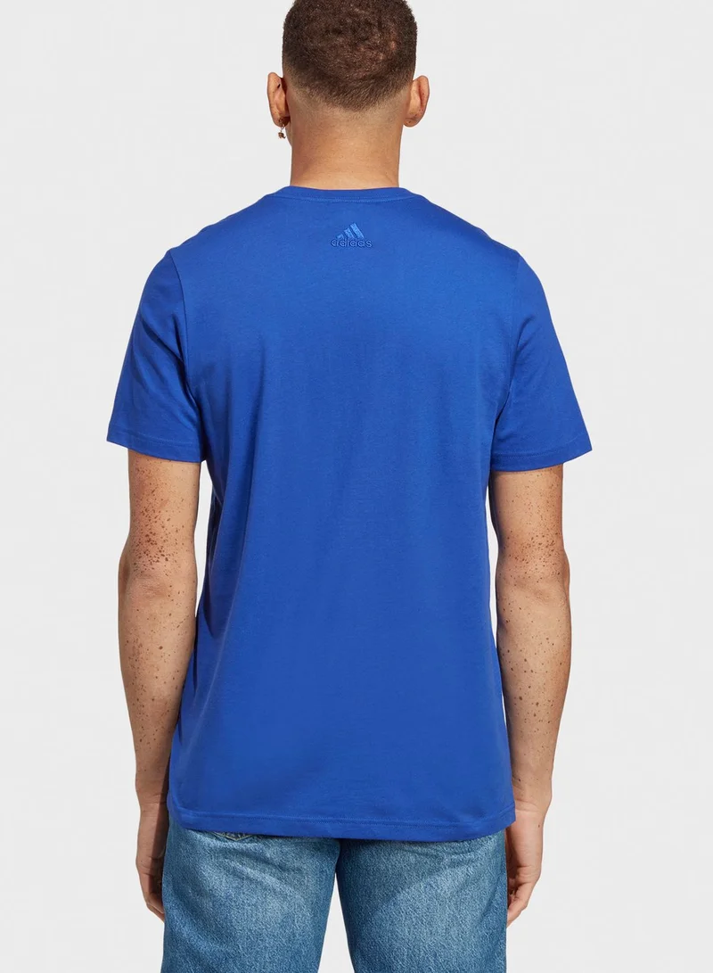 Adidas Essential Single Jersey Linear T-Shirt