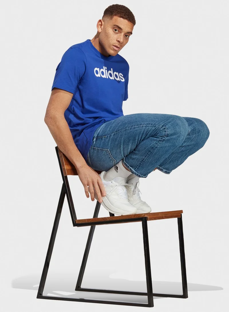 Adidas Essential Single Jersey Linear T-Shirt
