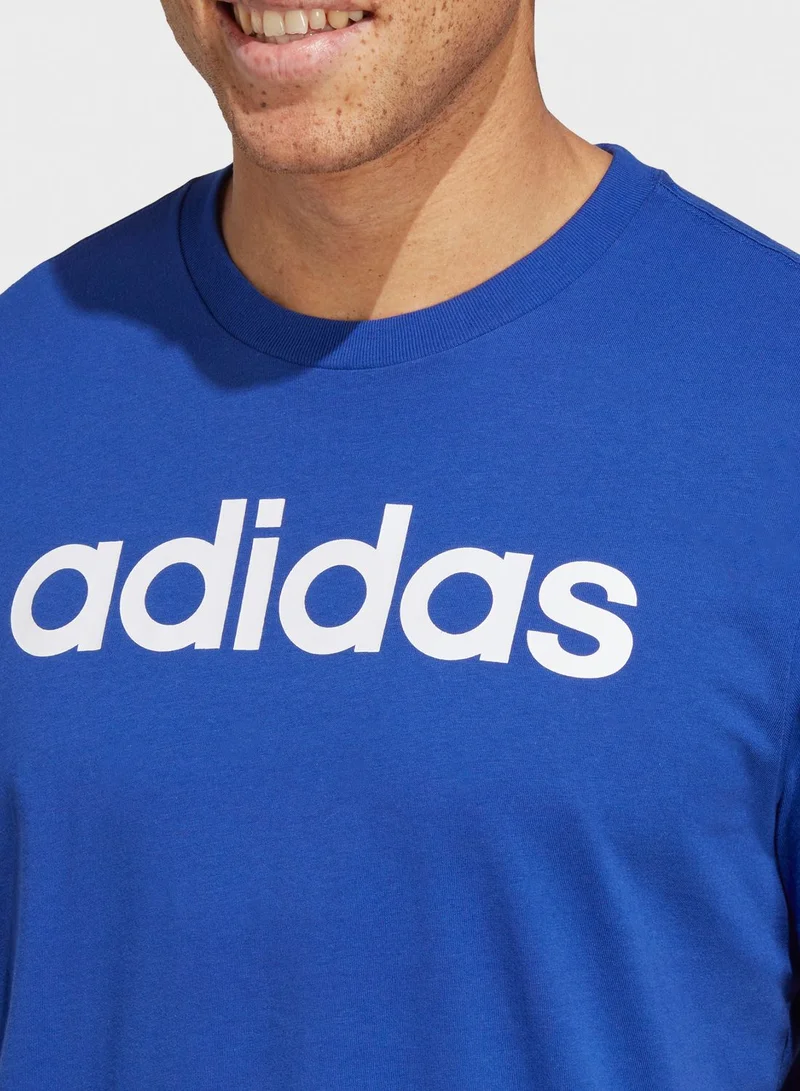 Adidas Essential Single Jersey Linear T-Shirt