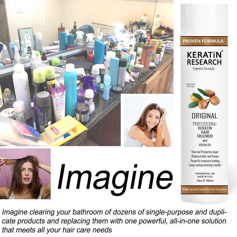 KERATIN RESEARCH Brazilian Keratin Hair Straightening Complex (2x 120ml) - Blowout Long-Lasting Treatment with Argan Oil for Smooth, Professional Straightening Results - Keratin Research  - Image 2