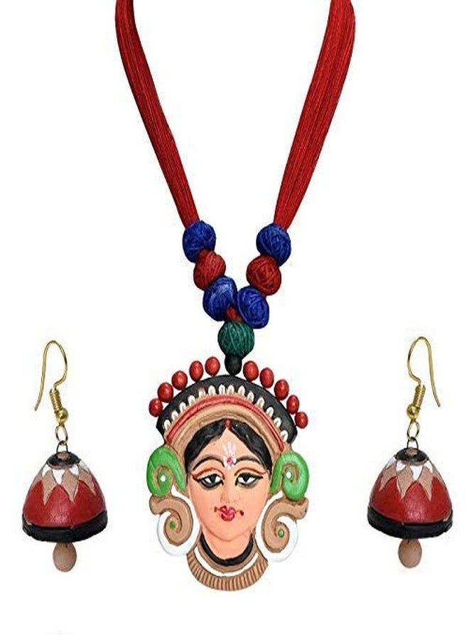 RAI COLLECTION مجموعة راي كوليكشن من الطين المحروق وقلادة للنساء والفتيات (لون عنابي) - Image 1