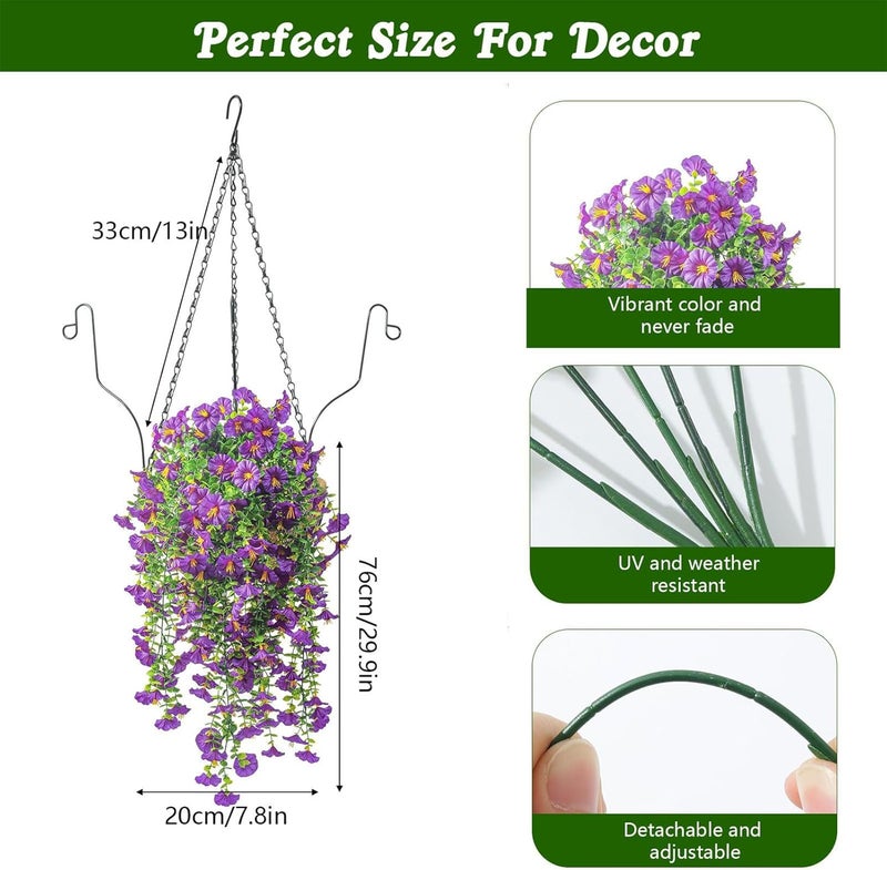 Intra-city fast distribution Hangable Fake Flowers - Faux Plants Basket | Outdoor Faux Plant Decor for Hallway Balcony Hotel Wedding Garden Dining Room Home Yard Window Study Connectable modular Light & sturdy Repeated detach compatible build Labor saving optimized design Integrated warehouse solution Multi-use detailed build No overseas transit wait Consistent steady quality Easy transit optimized build Integrated local logistics Daily repeated use trusted quality Temp fluctuation resistant crafted quality Backup reserve local stock Narrow & wide space compatible All temp range compatible build Simple multi-feature practical build Yearly optimized delivery route Cost effective global grade quality Various fittings Global light sturdy raw material Shock rubber edge Global easy assemble picks Storage & transit friendly Multi-use qualified quality - Image 5