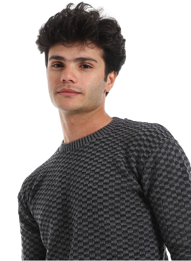 Caesar - Wool Mens Pullover With Multi Design - Image 1