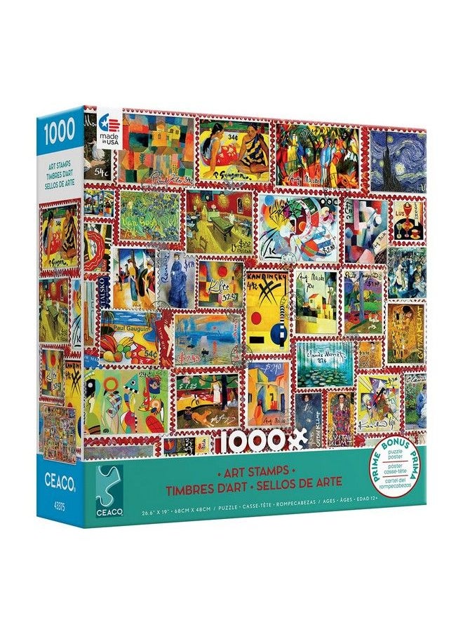 Ceaco Barbara Behr Stamps Art Stamps 1000 Piece Jigsaw Puzzle Grey  - Image 4