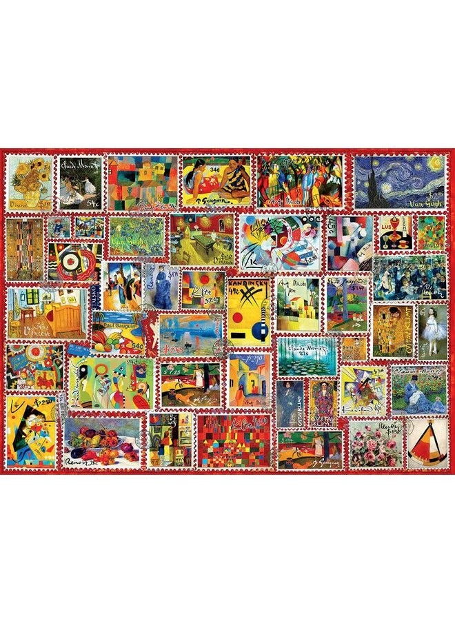 Ceaco Barbara Behr Stamps Art Stamps 1000 Piece Jigsaw Puzzle Grey  - Image 1