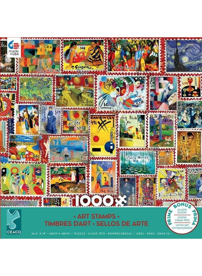 Ceaco Barbara Behr Stamps Art Stamps 1000 Piece Jigsaw Puzzle Grey  - Image 3