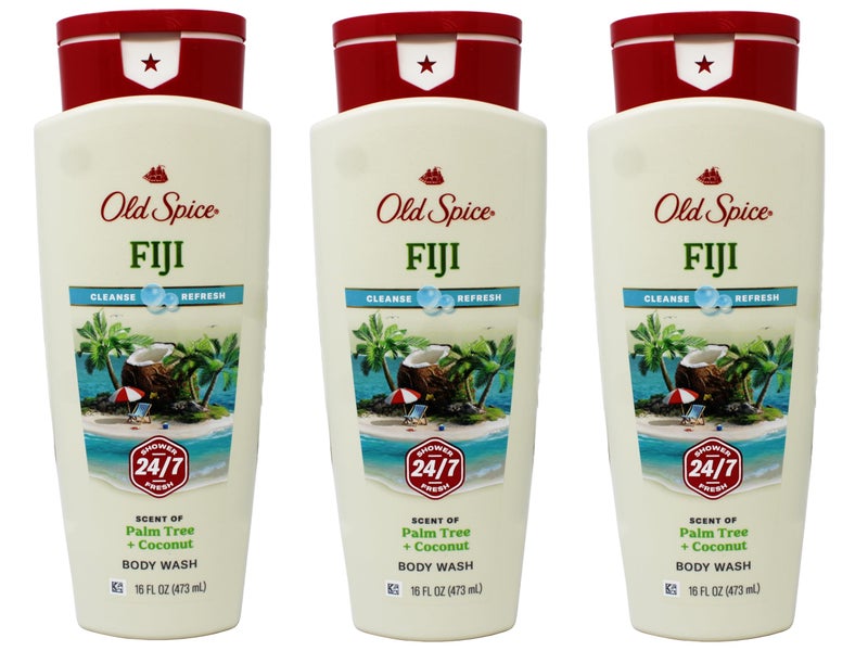 Old Spice Fresher Collection Fiji Scent Men's Body Wash 16 Oz (Pack of 3) - Image 1