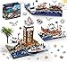 Mov stone City 3 in 1 Truck Building Set Police Beach Rescue Fishing Dock Cargo Port Coastal Diorama Model Compatible with Lego City Sets for Teens Adults 750 Pieces - Image 2