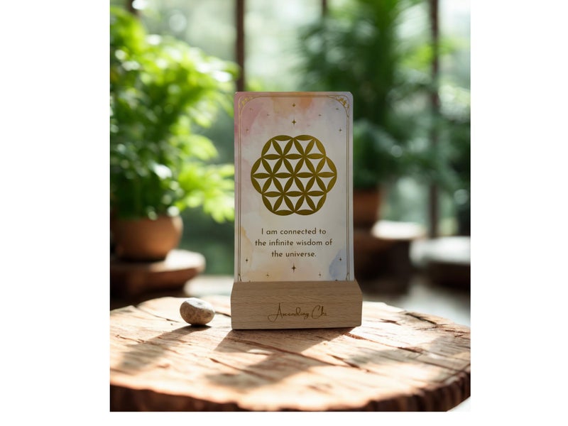 Ascending Chi Sacred Geometry Spiritual and Mindful Affirmation Cards Deck with Display Stand, Daily Affirmations for Inspiration, Mindfulness and Self Care, Spiritual Gifts for Women and Men - Image 4