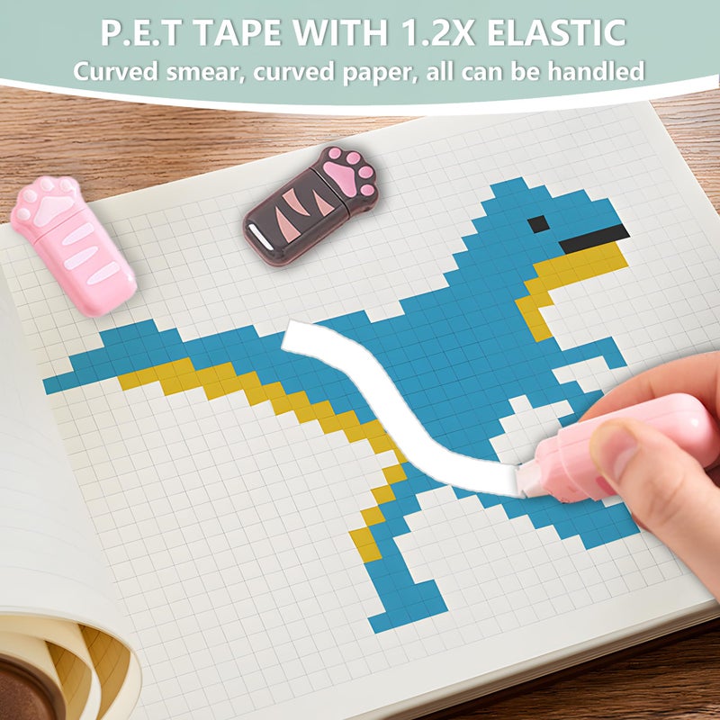 PANDENNER white Corrcetion Tape,6 Pack Mini Japan Corrcetion Tape Pen,with Easy to Use Kawaii Cat Paw Applicator,Cute Stationery Set Kawaii Birthday Gifts set for Back to School Supplies - Image 4