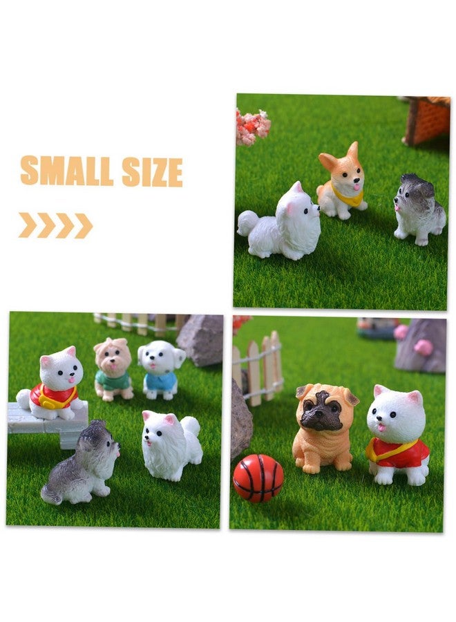 Toddmomy Mini Resin Dogs, 12pcs Realistic Puppy Figures Micro Dog Sculptures Mini Dog Figurines Playset for Garden Ornaments, 3.50X3.10X2.00CM - Image 4