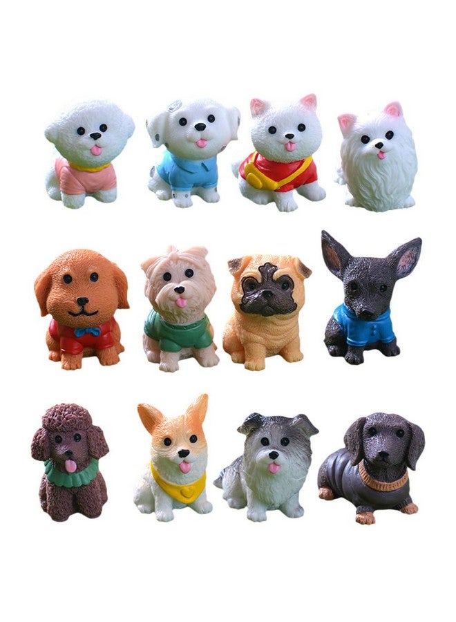 Toddmomy Mini Resin Dogs, 12pcs Realistic Puppy Figures Micro Dog Sculptures Mini Dog Figurines Playset for Garden Ornaments, 3.50X3.10X2.00CM - Image 1
