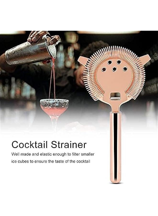 Cocktail Strainer, Stainless Steel Bar Strainer Bartending Shake Drinks Ice Mixed Filter for Bar Club Party (Rose Gold)  - Image 2