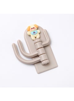 Cute cartoon Three-hook hook student dormitory wall seamless punch-free sticky hook wall door hanging key hook Cherry bib puppy