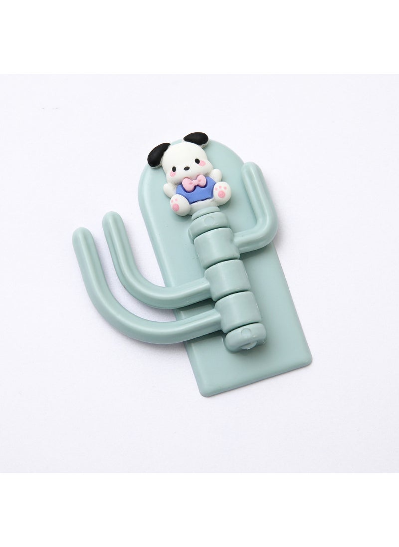 Generic - Cute cartoon Three-hook hook student dormitory wall seamless punch-free sticky hook wall door hanging key hook Cherry bib puppy - Image 1